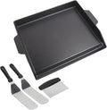 Nonstick Cast Iron Cooking Griddle for Gas Grill, 23" x 16" Universal Coating Flat Top Griddle Plate for Gas Stove Top 4 Burner Oven, Electric Grill