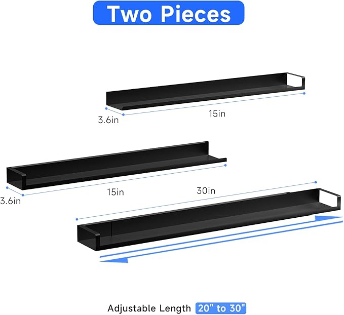 4X Strong Magnetic Shelf for Stove Top, Adjustable 15-30 Inches, Fits Various Stove Lengths, Kitchen Organizer, Holds Spices, Condiments and BBQ Sauces (Matte Black)