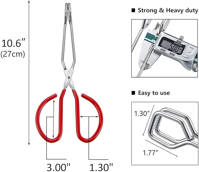 Food Tongs, Feeyei Heavy Duty Stainless Steel Kitchen Tongs for Cooking, Barbecue, Serving Scissors Tongs 10 Inches 2 packs (Red)