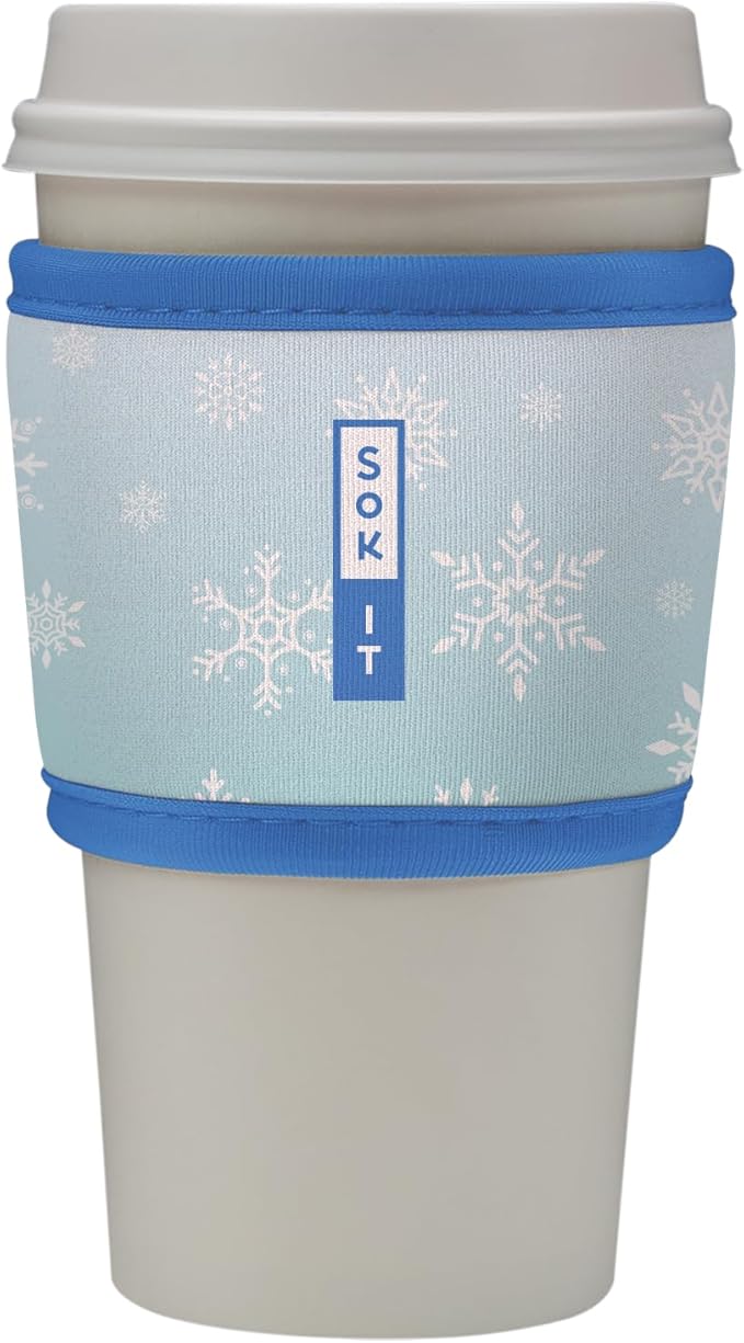 Sok It HotSok Coffee & Tea Reusable Insulated Neoprene Cup Sleeve (Let It Snow)