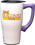 Spoontiques - Ceramic Travel Coffee Mug with Lid and Handle - Spill Proof Lid - Double Walled Mug for Hot and Cold Beverages - Microwave and Dishwasher Safe - Gilmore Girls Travel Mug