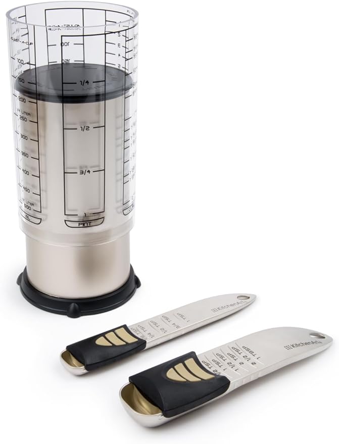 KitchenArt 2 Cup Pro Essentials Gift Set, 6.5x6.5x7", 3-Piece Set