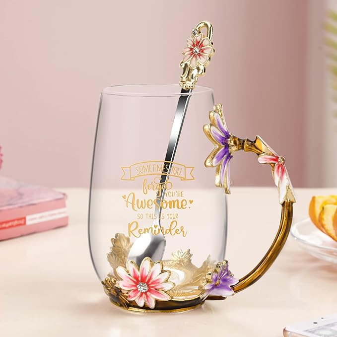 OEAGO Birthday Gifts for Women Mom Plastic Tea Cup Mothers Valentines Day Gifts for Her from Daughter Son Unique Inspirational Friendship Ideas for Female Coworker
