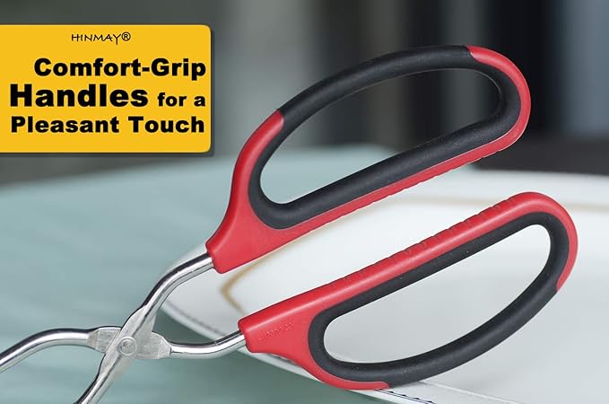 Stainless Steel Scissor Tongs with Comfort-Grip Handle 10-Inch