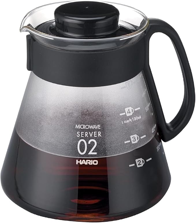 Hario V60 Glass Range Coffee Server, 600ml, Black