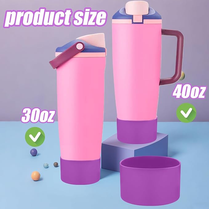 Mity rain 2PCS Protective Silicone Boots for Owala 30oz & 40oz FreeSip Sway Bottles & Tumblers - Accessories for owala, Enhances Stability & Prevents Scratches (Purple)