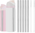 5pcs Metal Straws for Owala, Durable Stainless Steel Water Bottle Straw Replacements with 2 Cleaning Brushes for Owala Water Bottle 24oz/32oz