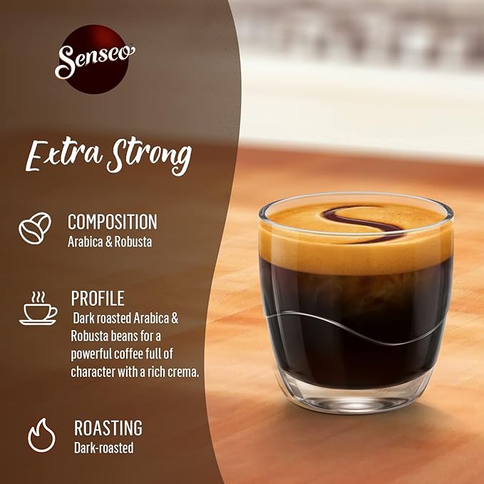 Senseo Extra Strong Coffee Pods – 240 Count (5 Packs) – Dark Roast with Intense & Bold Flavor and Rich Crema – Single-Serve Coffee Pads Compatible with Senseo & PeleCom Machines