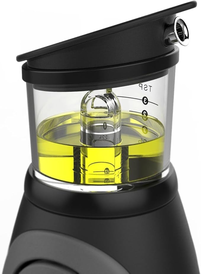 Belwares Olive Oil Dispenser Bottle with Pump - Oil Dispenser for Kitchen, Glass Oil and Vinegar Dispenser Set, Measured Cruet for Cooking - Ideal Oil Bottles for Kitchen Gadgets & Gifts, 2 Pack
