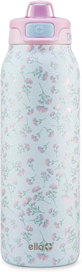 Ello Pop & Fill Stainless Steel Water Bottle with Quick Fill Technology, Double Walled Vacuum Insulated Metal, Leak Proof Locking Lid, Sip & Chug, BPA Free, Holiday Gift for Him Her, 22oz, 32oz, 40oz