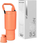 Simple Modern Trek Pivot | 30oz Flip Straw Tumbler with Handle | Water Bottle & Boot | Interchangeable Straw & Chug Lids | Insulated Stainless Steel Jug | Gym Sports Outdoors | Clementine