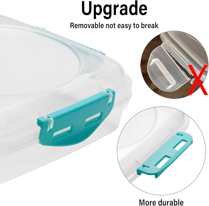 4 PCS Sandwich Containers - 100% Airtight & BPA-Free & Microwave & Dishwasher Safe Kitchen Storage Containers with Upgraded Snaps, 2 heightened Containers for Lunch Boxes and 2 normal version