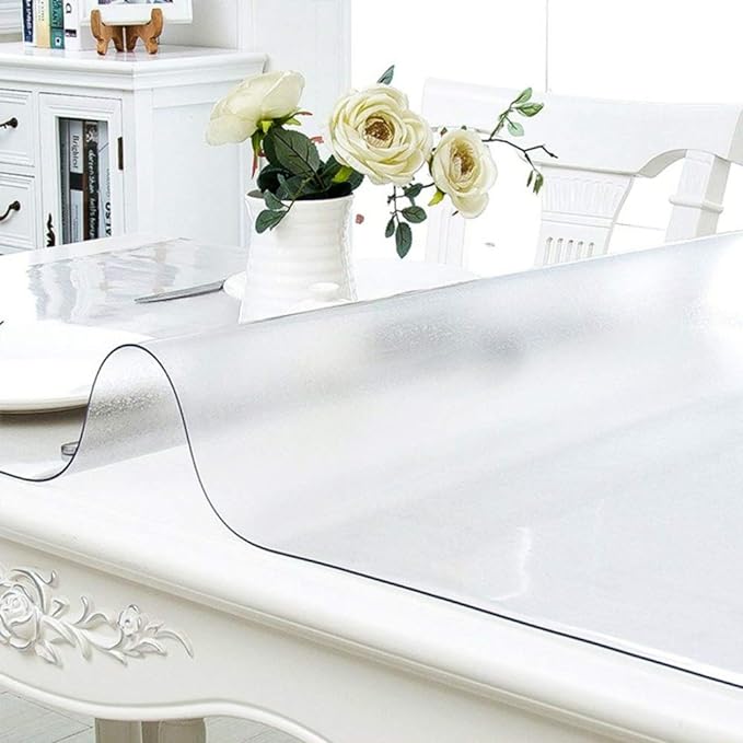NECAUX Custom 12 x 28 Inch Frosted Desk Cover Protector, 1.5mm Thick Plastic Desk Pad Mat, Table Cover Tablecloth Protector for Office Computer Writing Desk, Side Table, End Table, Night Stand Dresser