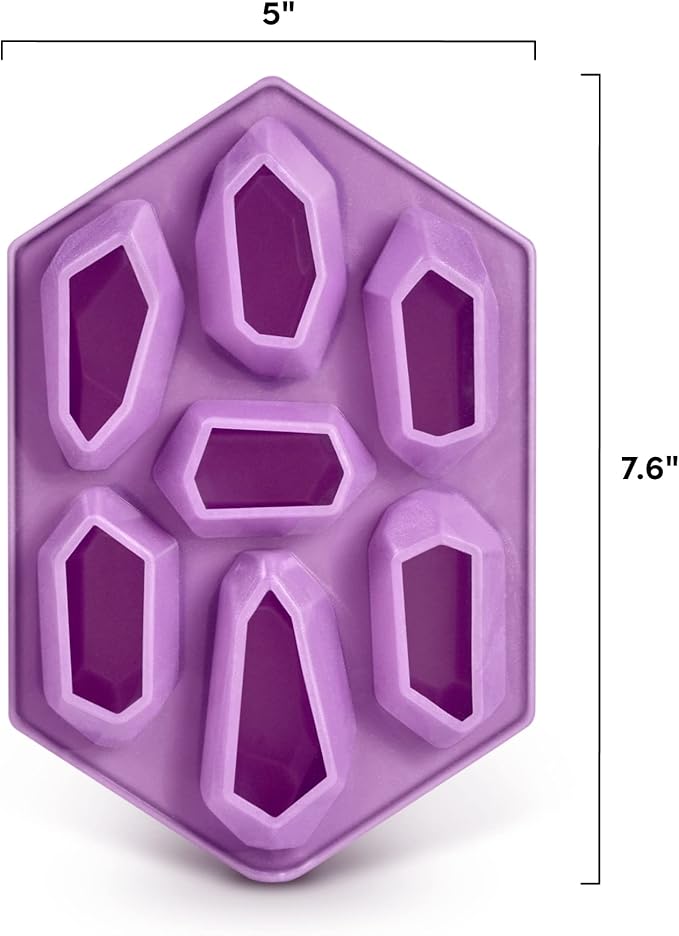 Genuine Fred CRYSTAL ICE TRAY, Silicone Ice Tray, Purple, 7.6 x 5 x 1.4 inches