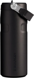 STANLEY IceFlow Flip Straw 2.0 Water Bottle 16 OZ | Built-In Straw with Larger Opening | Lightweight & Leak-Resistant | Insulated Stainless Steel | BPA-Free | Black 2.0