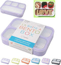 kinsho Bento Lunch Box for Kids Lunch-Boxes for Women Adults Girls Boys | Snack Containers for Toddlers Tweens Pre-School Lunches BPA Free | Purple, 4 compartments (1 Pack)