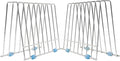IDEATECH 2 Pack Reusable Storage Bags Rack, Drying Rack for Storage Bags, Stainless Stand for Reusable Storage Bags, File Organizer Desktop Storage Book Shelf (2*Sliver)
