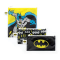 Bumkins Reusable Sandwich and Snack Bags, for Kids School Lunch and for Adults Portion, Washable Fabric, Waterproof Cloth Zip Bag, Travel Pouch, Food-Safe, 3-pk Batman DC Comics