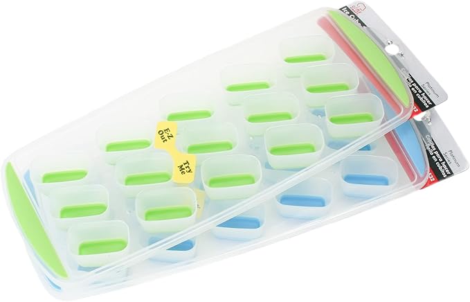Chef Craft Classic Push Out Ice Cube Tray, 11.5 inches in length yields 15 cubes, Color May Vary