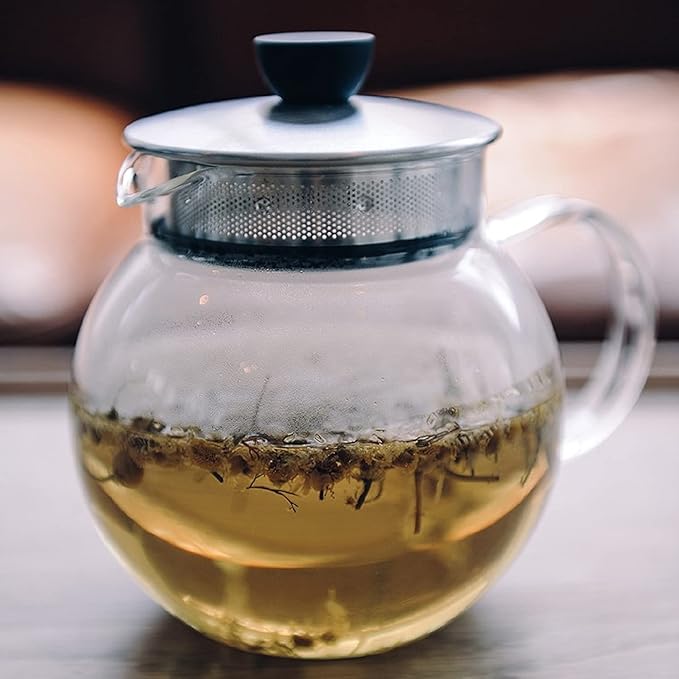 Hario "Jumping Leaf" Tea Pot with Stainless Steel Filter, 600ml