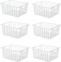 Freezer Storage Organizer Baskets, Household Refrigerator Chest Organization with Built-in Handles for Cabinets, Pantry, Closets, Bedrooms