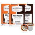 Fresh Roasted Coffee, Indian Monsoon Malabar, Light Roast, 72 Pods for K Cup Brewers