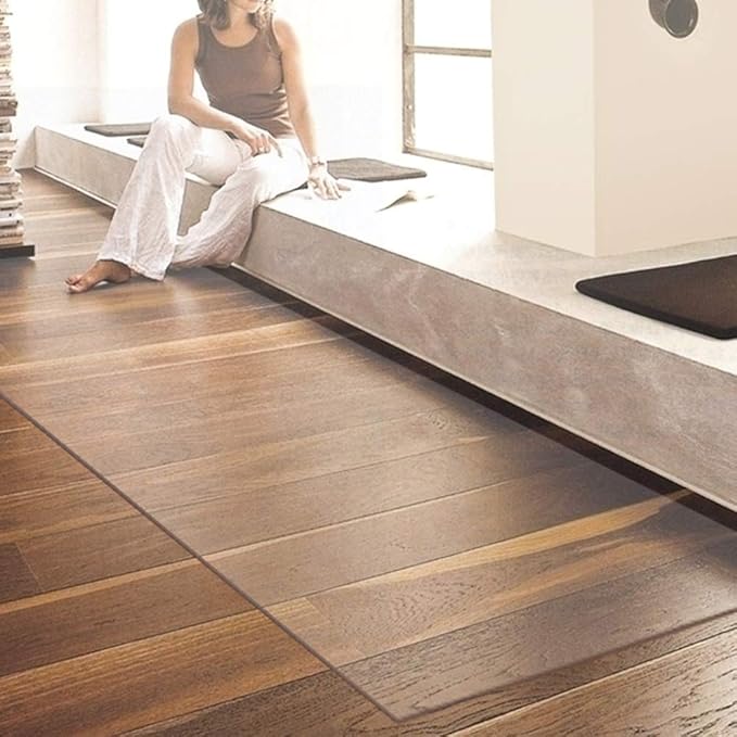 NECAUX Custom 38 x 66 Inch Frosted Table Cover Protector, 1.5mm Thick Plastic Waterproof Heavy Duty Desk Pad Mat Non-Slip Tablecloth Protector for Coffee Table, Sofa Table, Media Stand, Countertop