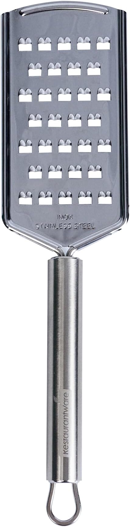 Restaurantware-German Standard Coarse Handheld Graters, 24 Flat Cheese Graters - Dishwashable, Durable, Stainless Steel Food Grater With Handle, Suitable For Potato, Carrot, Hard Cheese, And, More