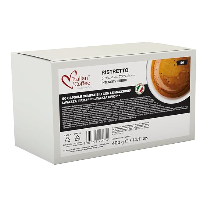ITALIAN COFFEE FOR ESPRESSO LOVERS Italian Coffee capsules compatible with RIVO machines (Ristretto, 100)