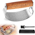 Stainless Steel Garlic Presser, Upgraded Garlic Press Rocker with Peeler and Cleaning Brush, Ergonomic Handle for Cooking Enthusiasts (1 pcs)