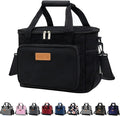 iknoe Insulated Lunch Bag, Foldable 14L Cooler Bag for Men & Women, Leakproof Thermal Design, Great for Office, Picnic, Travel, Lunch Box, Black New