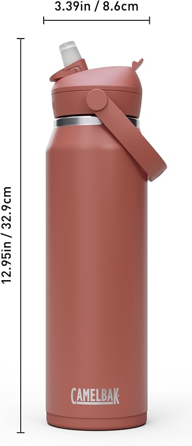 CamelBak Thrive Flip Straw Insulated Stainless Steel Water Bottle Sierra Red, 32oz