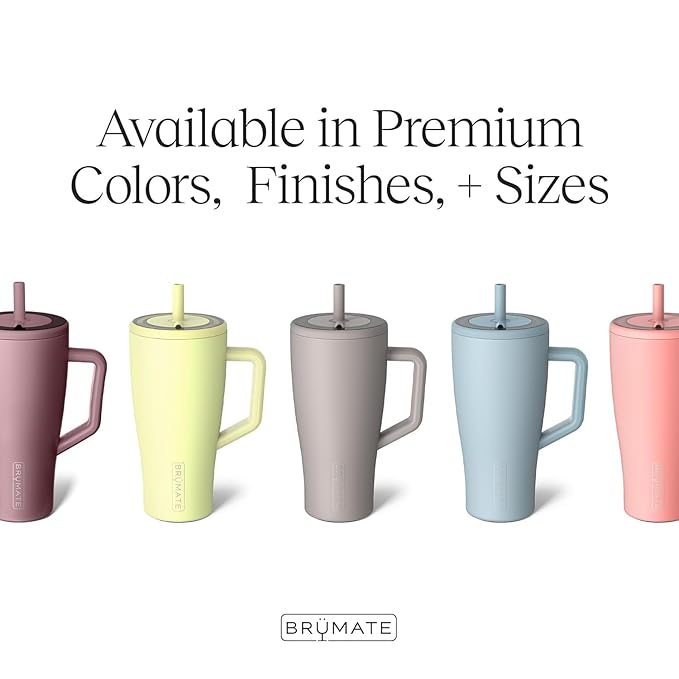 BrüMate Era 30 oz Tumbler with Handle and Straw | 100% Leakproof Insulated Water Bottle Tumbler with Lid and Flexible SoftSip Straw | Made of Stainless Steel | Cup Holder Friendly | 30oz (Houndstooth)