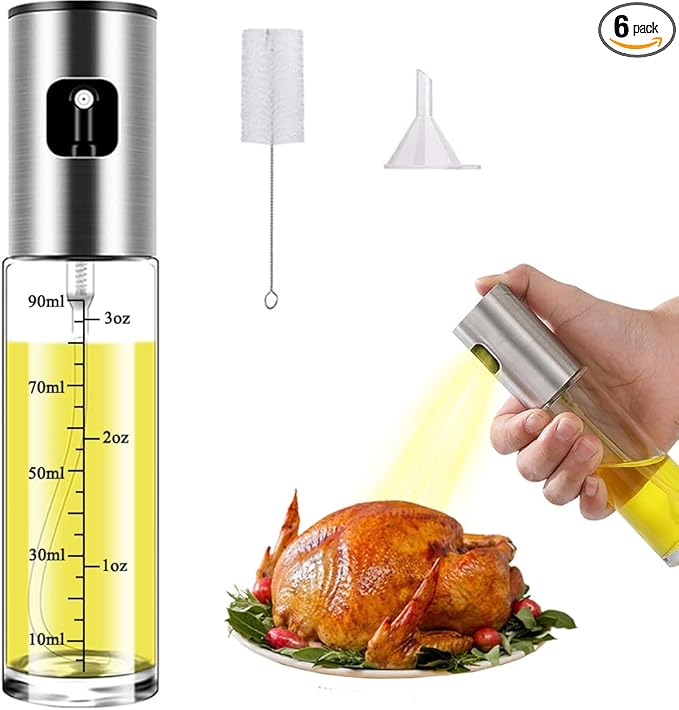 Olive Oil Sprayer Mister for Cooking Oil Spritzer for Air Fryer,Oil Spray Bottle for Vinegar Kitchen Gadgets for BBQ,Making Salad, Baking, Grilling (100ml)