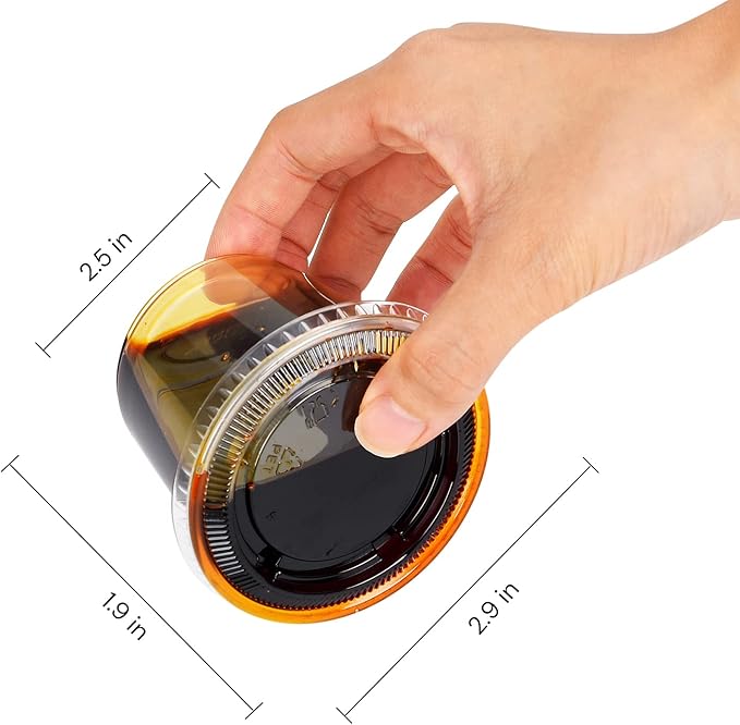 EDI [5.5 OZ, 100 Sets] Clear Disposable Plastic Portion Cups with Leakproof Lids | Jello Shot Condiment and Dipping Sauce Cups | Souffle Cups | BPA Free | Recyclable