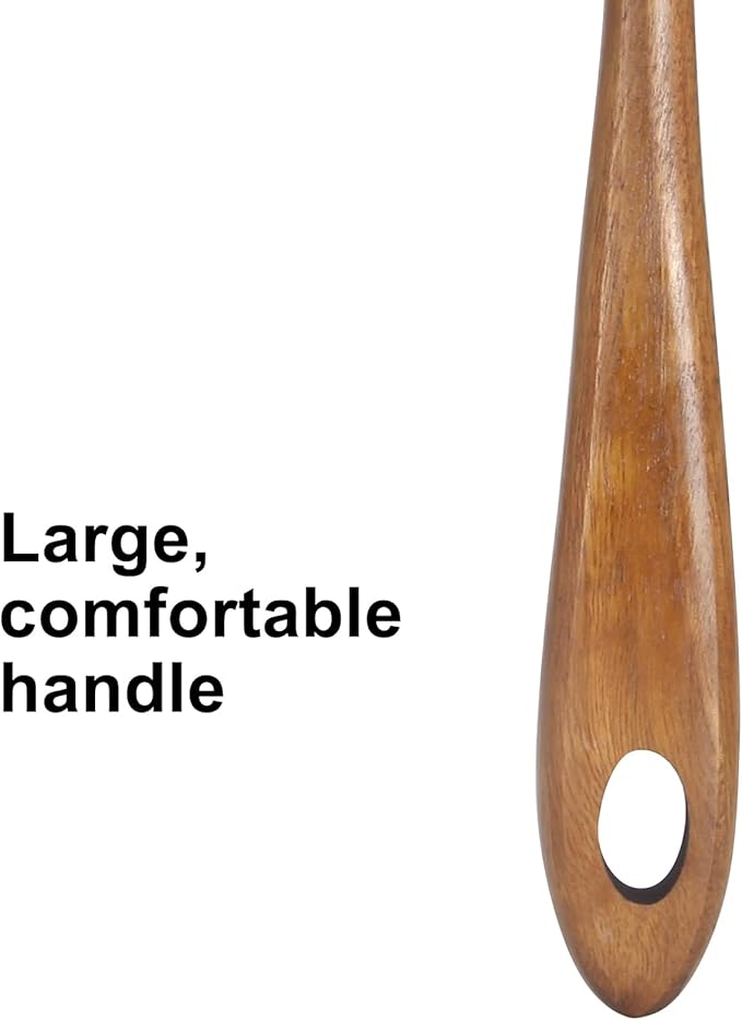 2 Pcs Large Wooden Spoons for Cooking Serving Mixing Kitchen Spoon Big Acacia Wood Utensils Set Teak Spatula Cooking Spoon Set Bamboo Baking Spoons Non Toxic Kitchen Tools Cooking Accessories