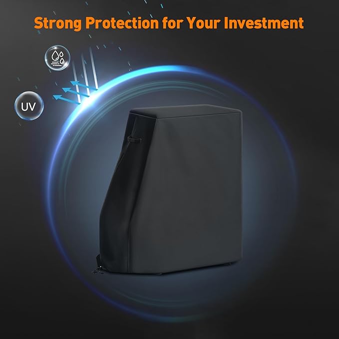 Heavy Duty Grill Cover Fits for Bradley Smoker 990025 Waterproof Electric Smoker for 4-Rack Digital Smoker, Water Resistant, Weather Resistant, 600D Polyester Cover