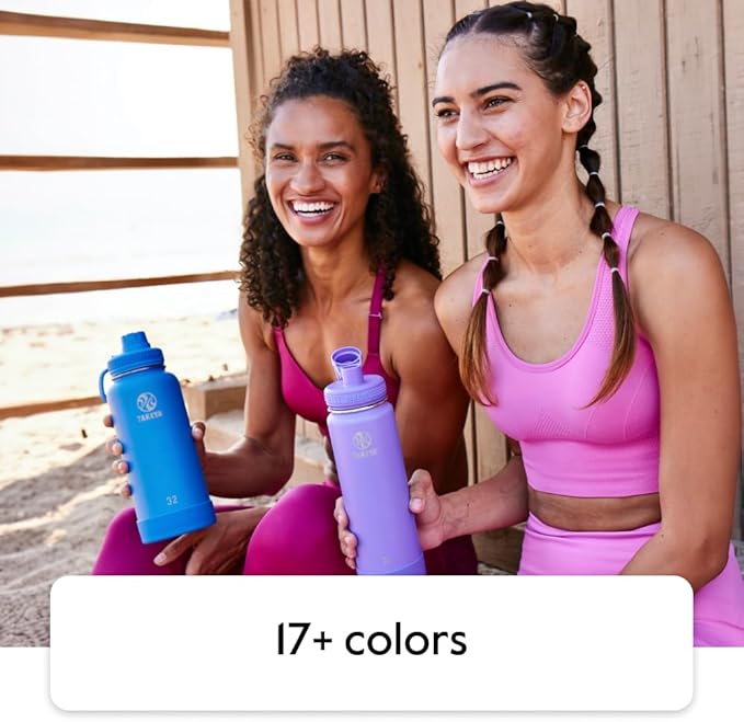 Takeya Actives Water Bottle with Straw Lid - Durable & Easy-Care Water Bottle with Stainless Steel Insulation - BPA-Free Lid with Carry Handle & Straw - Dishwasher-Safe - 18 oz, Midnight Blue