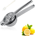 Lemon Squeezer Juicer for Lime and Lemon, Heavy Duty 304 Stainless Steel Manual Juicer with Large Bowl, Ergonomic Handle, Dishwasher Safe, with Cleaning Brush