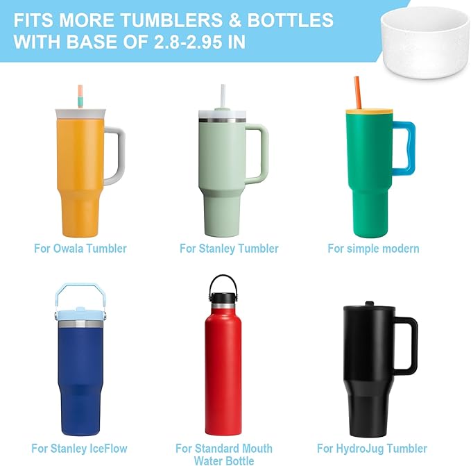 2PCS Glitter Silicone Boot for Owala Water Bottle, Anti-Slip Protective Sleeve for Owala Twist,FreeSip and Flip Stainless Steel Water Bottle, BPA-Free, Dishwasher Safe, Accessories