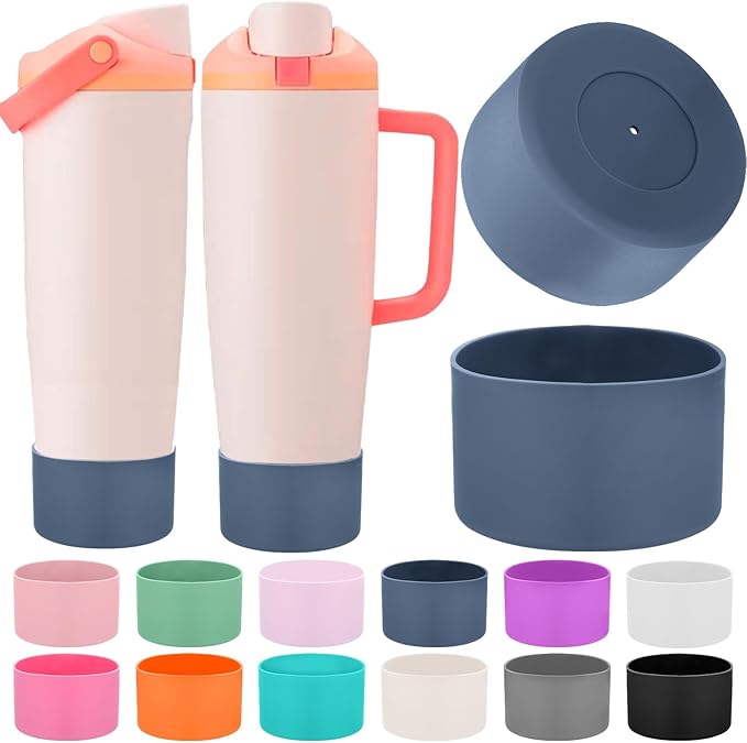 Mity rain 2PCS Protective Silicone Boots for Owala 30oz & 40oz FreeSip Sway Bottles & Tumblers - Accessories for owala, Enhances Stability & Prevents Scratches (Slate Blue)