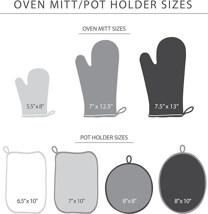 KitchenAid Beacon Two-Tone Non-Slip Mini Oven Mitt Set, Blue Velvet/Blue Heaven, 5.5"x8", 2 Piece
