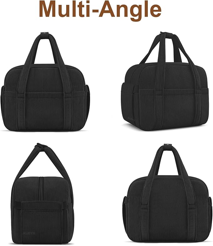 Corduroy Lunch Box Lunch Bag for Women Men, Cute Strawberry Small Insulated Reusable Work Leakproof Simple Lunch Boxes Tote Bag Adults Cooler Bag
