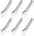 6PCS Serving Tongs, 7Inch Buffet Tongs, Stainless Steel Food Tong Small Serving Utensils for Cooking, Entertaining, Salad, Barbecue, Buffet, Toast and Steak by Sunenlyst (Stainless buffet tongs)