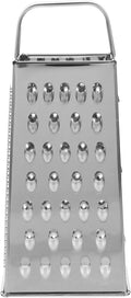 1pc Stainless Steel Vegetable Grater Portable Metal Grater 4-Sided Cheese Grater with Handle for Kitchen Restaurant (8inch)