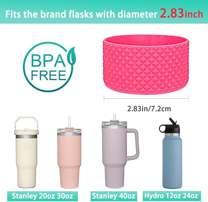WK IEASON 2 Pcs Tumbler Bottom Protector Boot for Stanley Quencher Adventure 40oz & Stanley IceFlow 20oz 30oz, Stealth Landing-2.83inch Bottom Diameter