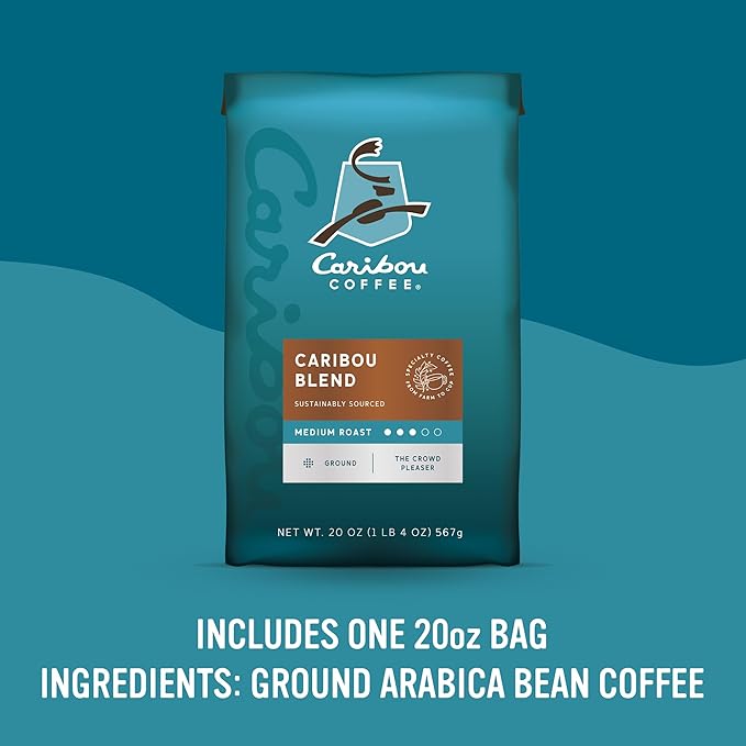 Caribou Coffee, Medium Roast Ground Coffee - Caribou Blend 20 Ounce Bag