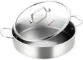 DELARLO Saute Pan 8QT, Frying Pan Nonstick with Lid, Tri-ply Stainless Steel Skillet, Large Braiser Induction, Everyday Pans, Heavy Duty Style, Compatible with All Cooktops Up to 660℉