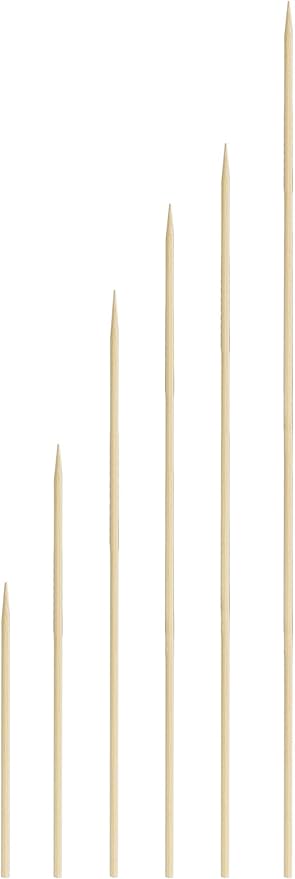 1600 Count | KingSeal Natural Bamboo Wood Grilling Skewers, 10 Inches x 3.0mm Diamter, for Shish Kebabs, BBQ, and Fruit Arrangements, Bulk Pack - 16 Packs x 100 Skewers