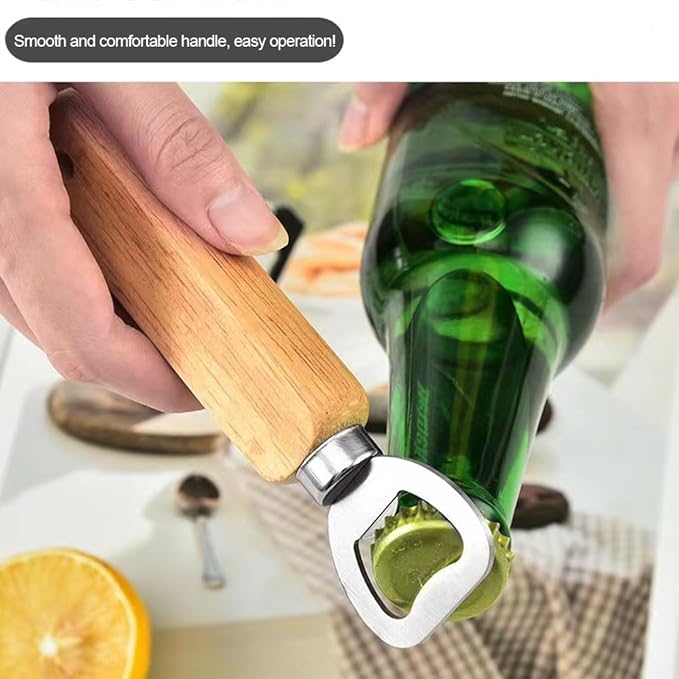 Wood Wine Bottle Opener, Beer Bottle Openers, Cider, Soft Drinks Bottle Opener for Home, Bar, Restaurant，Wedding Favors ，Wood Handle Handheld (set of 13)